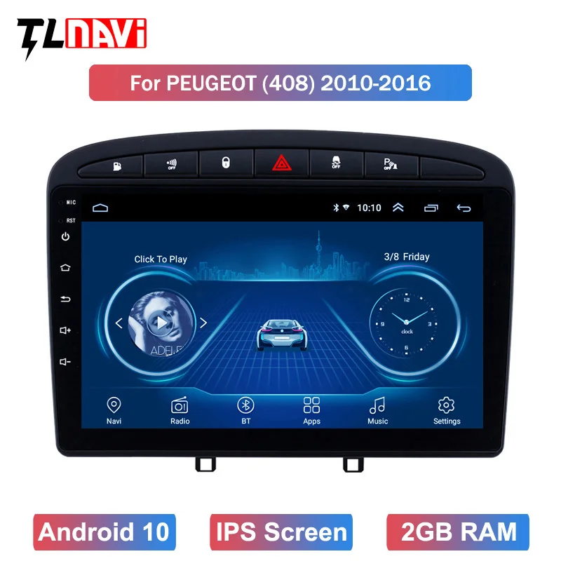IPS 2.5D экран 9 дюймов Android 10 Автомобильная стерео для 2010 2016 PEUGEOT 308 408 GPS
