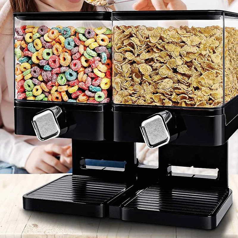 Double Cereal Dispenser Storage Container Dry Food Snack Kitchen Canister Fresh for Kitchen Storage Food Bottle 
Double Cereal Dispenser Storage Container Dry Food Snack Kitchen Canister Fresh for Kitchen Storage Food Bottle