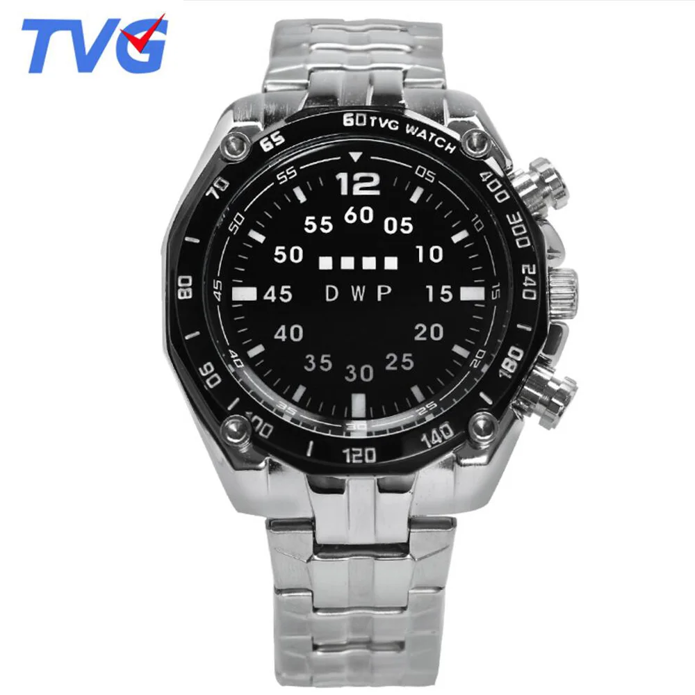 

TVG Watch Men Wrist LED Watch for Men Digital Watches Alloy Strap Luminous Unique Display Wristwatch KM-3101 Dropshiping Tool