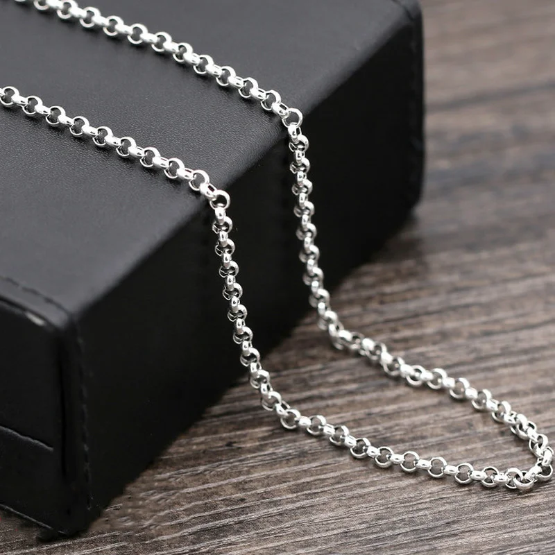 3mm 925 Sterling Thai silver Vinage Necklace Men Friendship Pendant Long Pearl Chain Necklace Women Gift Fine Jewelry
3mm 925 Sterling Thai silver Vinage Necklace Men Friendship Pendant Long Pearl Chain Necklace Women Gift Fine Jewelry