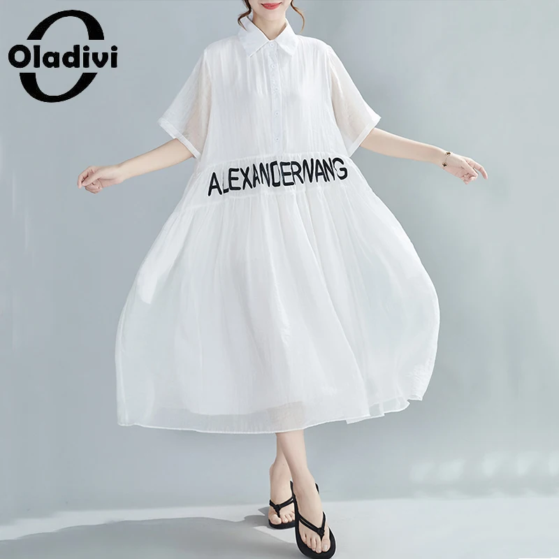Oladivi Oversized Women Fashion Letter Embroidery Maxi Long Dress Lady Summer 2021 New Holiday Beach Wear Boho Dresses 7011 4XL
Oladivi Oversized Women Fashion Letter Embroidery Maxi Long Dress Lady Summer 2021 New Holiday Beach Wear Boho Dresses 7011 4XL