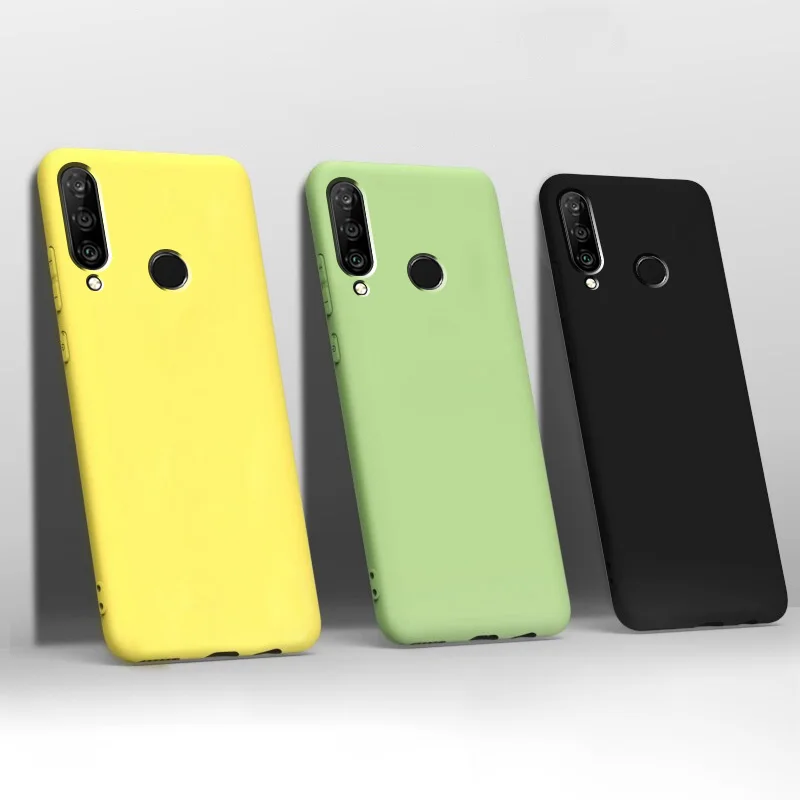 Жидкий силиконовый чехол для Huawei P30 Lite противоударный бампер высококачественный