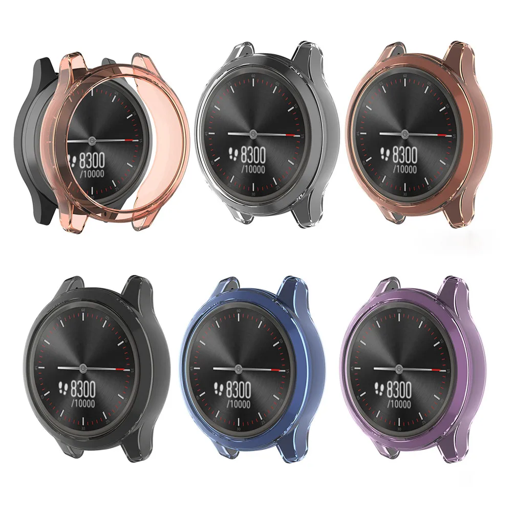 Мягкий прозрачный защитный чехол из ТПУ для смарт часов Garmin vivomove 3/Garminmove 3