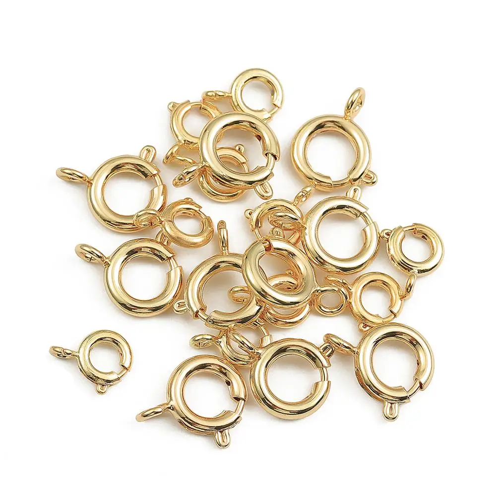 5/20pcs 18K True Gold Plated Copper Spring Ring Clasp With Open Jump Ring Clasps For Chain Bracelet Connectors Jewelry Making
5/20pcs 18K True Gold Plated Copper Spring Ring Clasp With Open Jump Ring Clasps For Chain Bracelet Connectors Jewelry Making