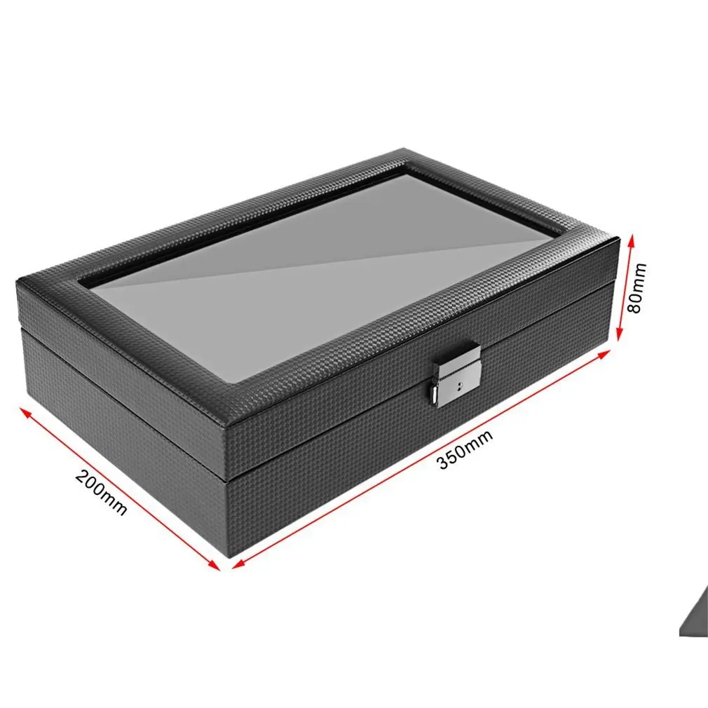 Luxury 6/10/12 Grids Watch Box Carbon Fibre Pattern Storage Box Watch Display Slot Case Storage Organizer Holder Container
Luxury 6/10/12 Grids Watch Box Carbon Fibre Pattern Storage Box Watch Display Slot Case Storage Organizer Holder Container