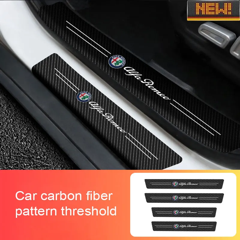 4Pcs Car Sticker Door Carbon Leather Fiber Sill Plate Stickers Decals For Alfa Romeo Giulia Stelvio Model Auto Accessories
4Pcs Car Sticker Door Carbon Leather Fiber Sill Plate Stickers Decals For Alfa Romeo Giulia Stelvio Model Auto Accessories