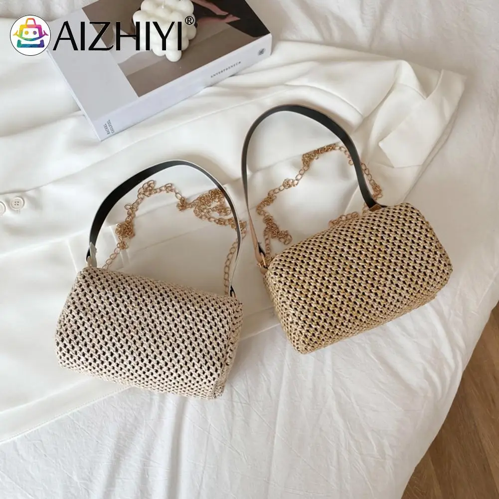 Fashion Women Straw Woven Chain Shoulder Crossbody Bag Casual Ladies Beach Vacation Small Handbags Purse
Fashion Women Straw Woven Chain Shoulder Crossbody Bag Casual Ladies Beach Vacation Small Handbags Purse