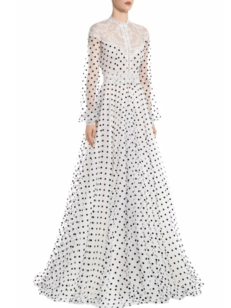 Women's dress 2023 new fashion lace polka dot design sense to put on ladies temperament long summer dress women
Women's dress 2023 new fashion lace polka dot design sense to put on ladies temperament long summer dress women