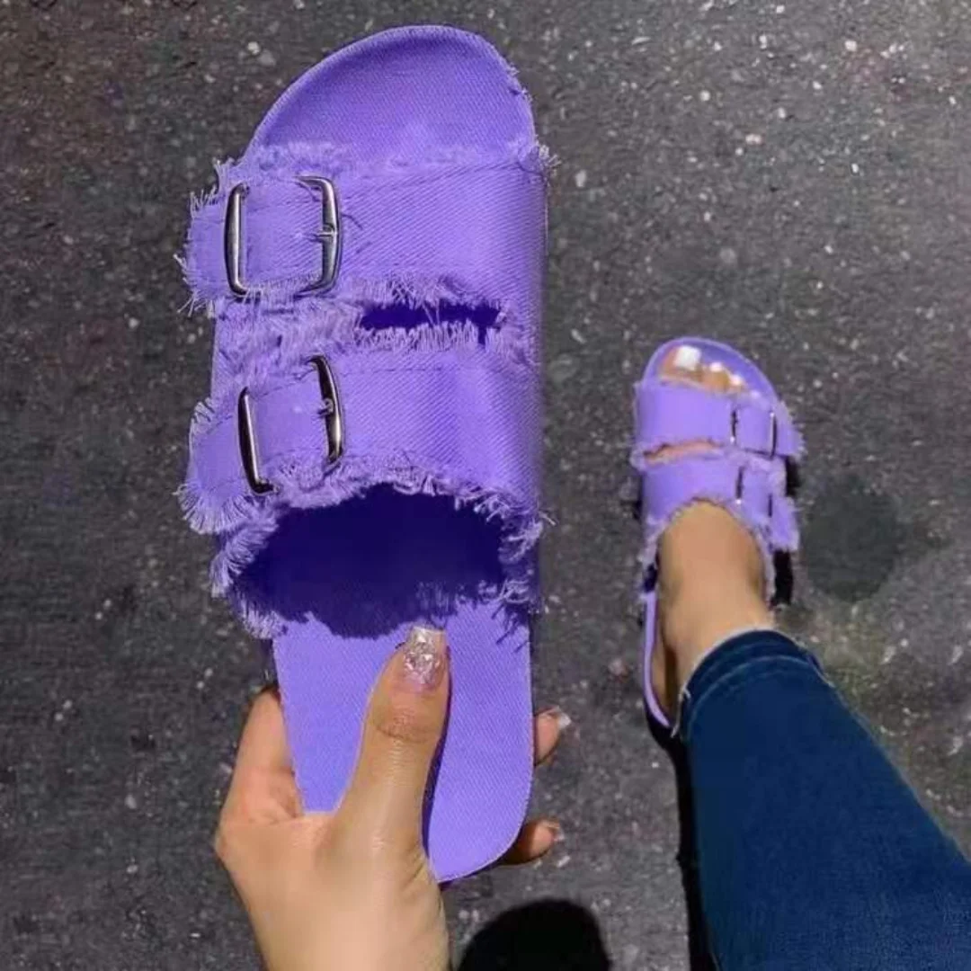 Summer New Women's Slippers Flat Slides Casual Canvas Sandals Womens Solid Buckle Belt Denim Slippers Large Size Shoes Women
Summer New Women's Slippers Flat Slides Casual Canvas Sandals Womens Solid Buckle Belt Denim Slippers Large Size Shoes Women