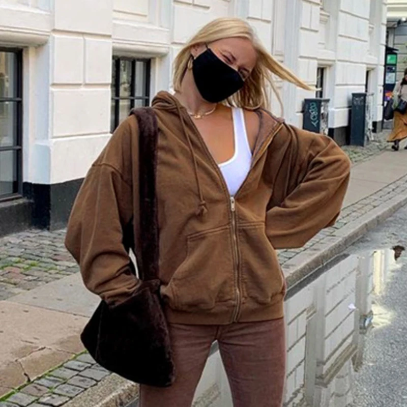 Big Orange Brown Zip Up Sweatshirt Winter Women plus size Vintage Pockets Long Sleeve Pullovers Jacket Clothes oversize Hoodies
Big Orange Brown Zip Up Sweatshirt Winter Women plus size Vintage Pockets Long Sleeve Pullovers Jacket Clothes oversize Hoodies