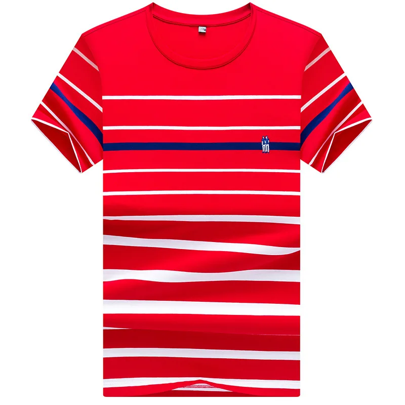 Quality Summer O Neck Men's T-shirts Summer Red New Style Mixed Color Stripe Men's Shirt Fashion Leisure T-shirt
Quality Summer O Neck Men's T-shirts Summer Red New Style Mixed Color Stripe Men's Shirt Fashion Leisure T-shirt