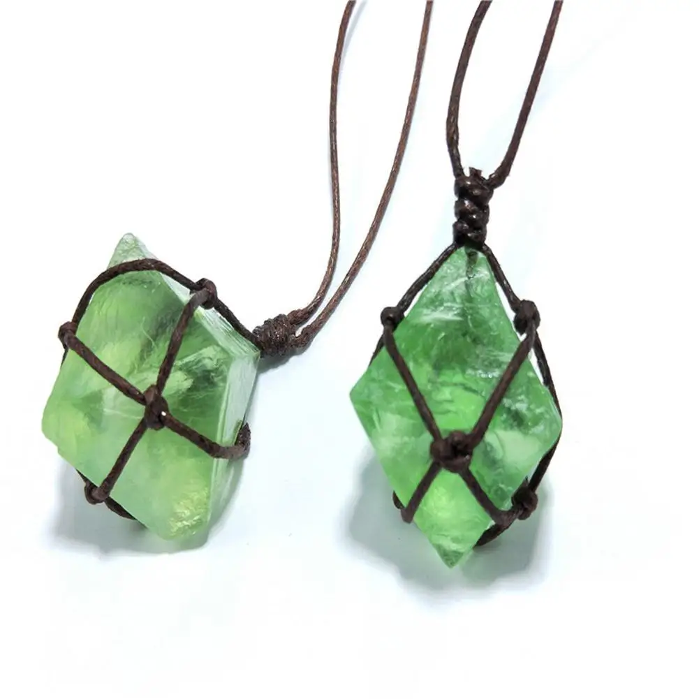 Natural Emerald Crystal Pendant Healing DT Gemstone Wand Reiki Green Fluorite Wrap Braid Necklace Yoga Macrame for Men Women
Natural Emerald Crystal Pendant Healing DT Gemstone Wand Reiki Green Fluorite Wrap Braid Necklace Yoga Macrame for Men Women