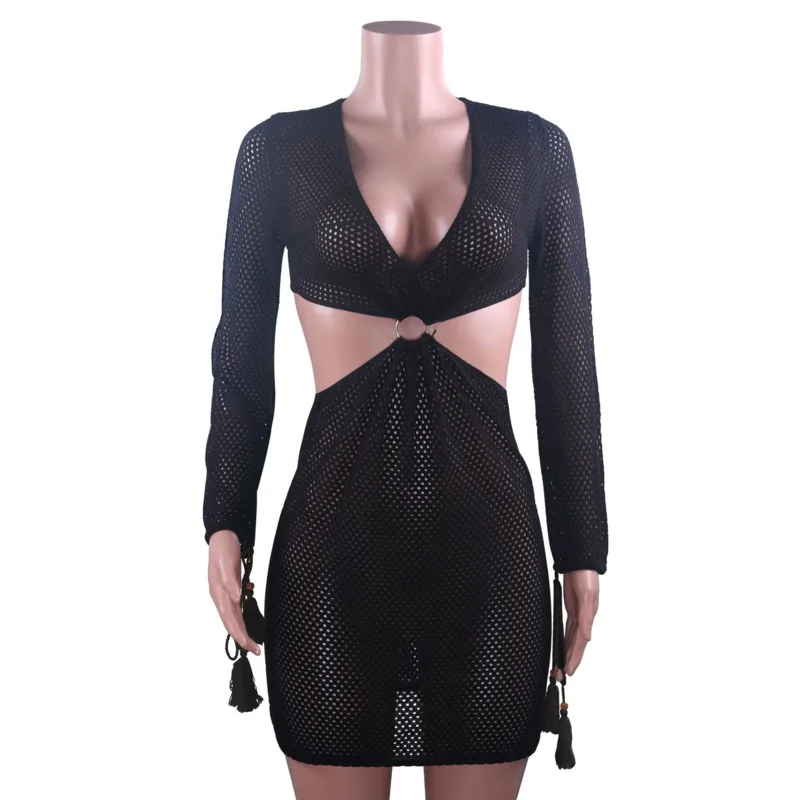 Mozision 2021 Summer Beach Knitted Croset See Through Beach Dress Cut-Out Sexy Backless Long Sleeve Dresses Knit Dress Vestidos
Mozision 2021 Summer Beach Knitted Croset See Through Beach Dress Cut-Out Sexy Backless Long Sleeve Dresses Knit Dress Vestidos