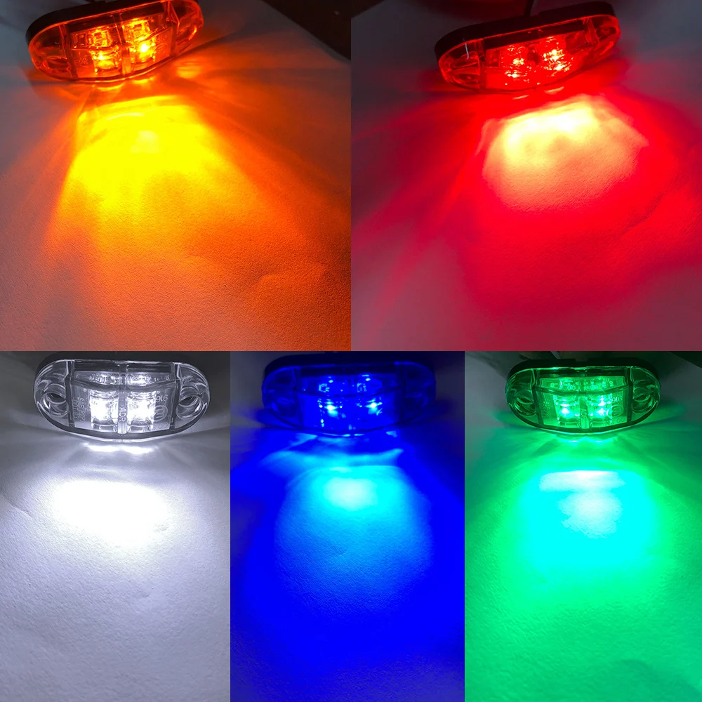 2Pcs 12V / 24V LED Side Marker Lights Car Led Oval Clearance Warning Tail Light Waterproof Auto Trailer Truck Lorry Lamp 7 Color
2Pcs 12V / 24V LED Side Marker Lights Car Led Oval Clearance Warning Tail Light Waterproof Auto Trailer Truck Lorry Lamp 7 Color