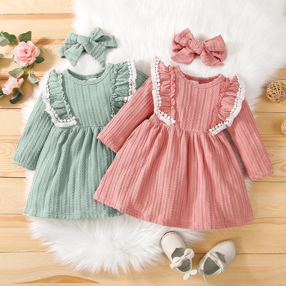 Four Seasons Baby Girl Dress Round Neck Long Sleeve Bow Tie Send Scarf Comfortable Polyester Suitable For 3 Months - 3 Years Old
Four Seasons Baby Girl Dress Round Neck Long Sleeve Bow Tie Send Scarf Comfortable Polyester Suitable For 3 Months - 3 Years Old