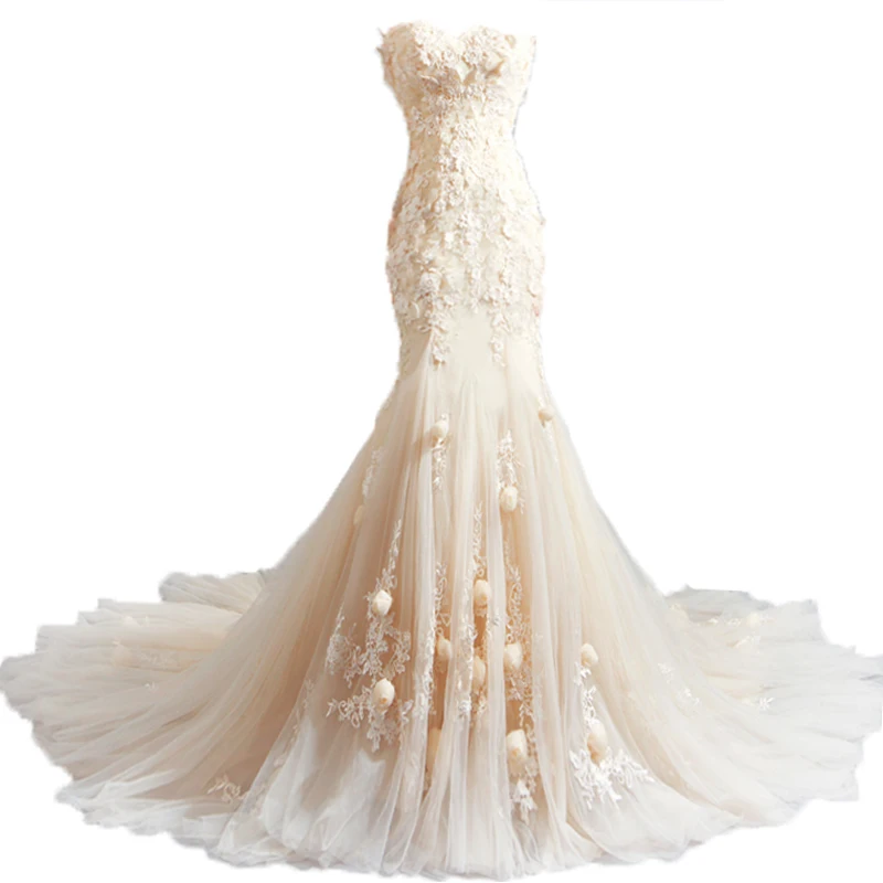 JSLYHS New Champagne Bride Wedding Dresses Dream Flowers Sexy Tube Top Fishtail Tail Bridal Gown
JSLYHS New Champagne Bride Wedding Dresses Dream Flowers Sexy Tube Top Fishtail Tail Bridal Gown