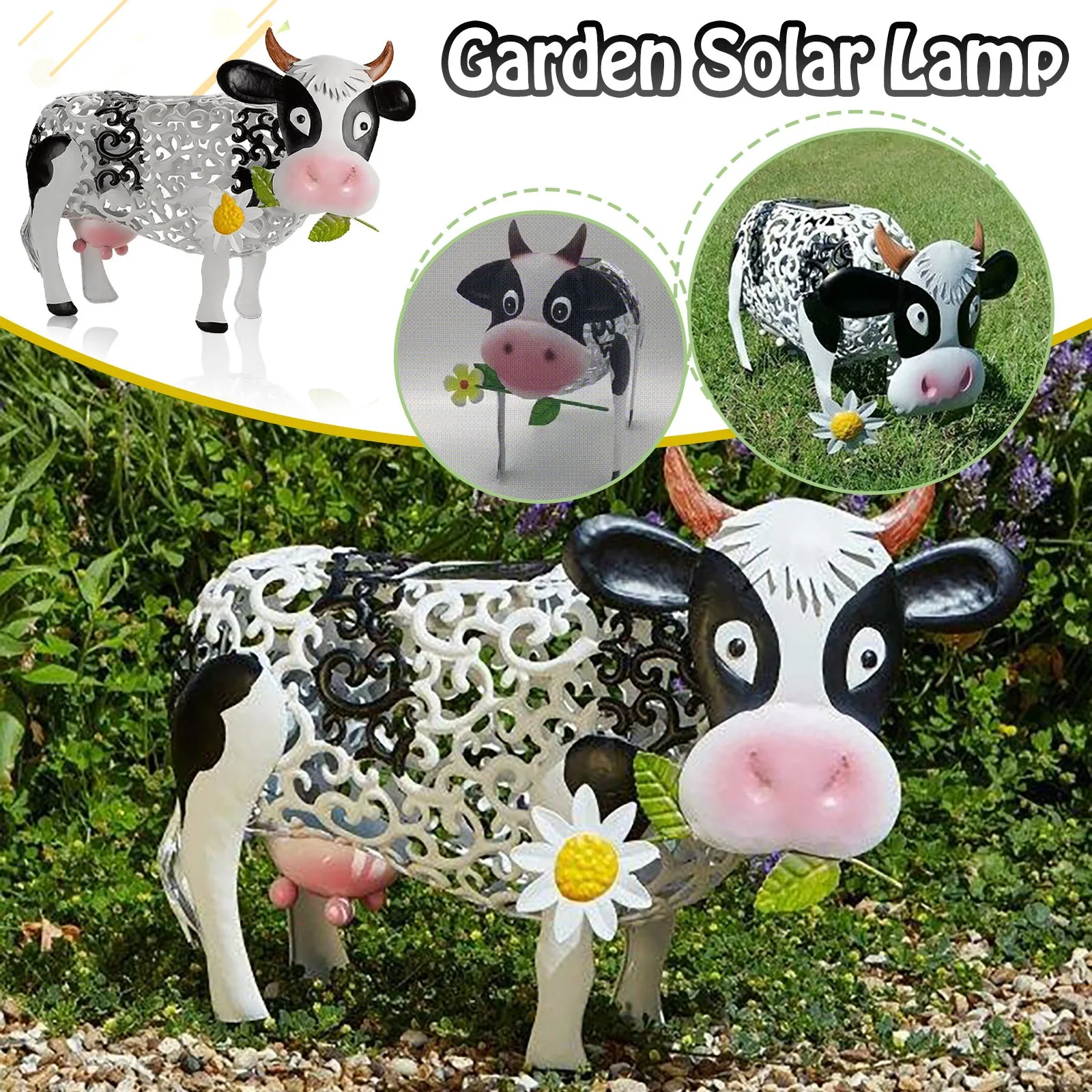 Cow Solar Energy Lamp Lawn Light Vintage Garden Decoration Resin Daisy Cow Craft Ornaments Outdoor Landscape Lamps#g3
Cow Solar Energy Lamp Lawn Light Vintage Garden Decoration Resin Daisy Cow Craft Ornaments Outdoor Landscape Lamps#g3