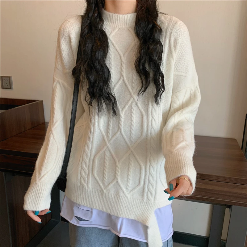 Lucyever Korean O-neck Twist Knitted Pullovers Women 2020 New Patchwork Hole Sweaters Woman Gentle Casual Candy Color Tops Femme
Lucyever Korean O-neck Twist Knitted Pullovers Women 2020 New Patchwork Hole Sweaters Woman Gentle Casual Candy Color Tops Femme