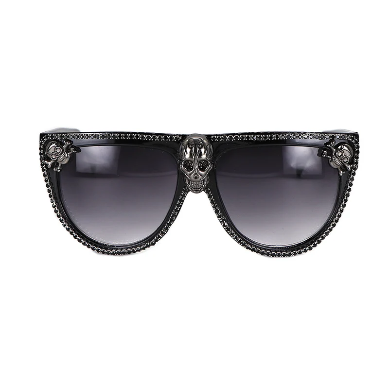 Black Rhinestone Skull Flat Top Oversized Women Sunglasses Retro Shield Shape Luxy Brand Design Big Frame Rivet Shades UV400
Black Rhinestone Skull Flat Top Oversized Women Sunglasses Retro Shield Shape Luxy Brand Design Big Frame Rivet Shades UV400