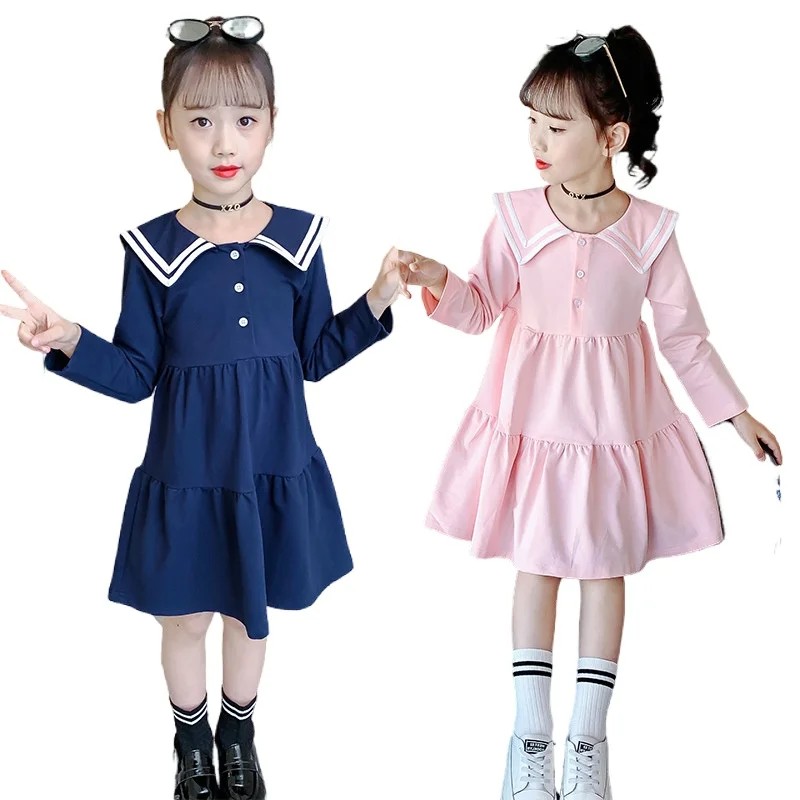 Spring Long Sleeve Dress for Kids Girls Clothes 95% Cotton 5% Spandex Navy Blue Pink School Style Teens Casual Sports Dresses
Spring Long Sleeve Dress for Kids Girls Clothes 95% Cotton 5% Spandex Navy Blue Pink School Style Teens Casual Sports Dresses