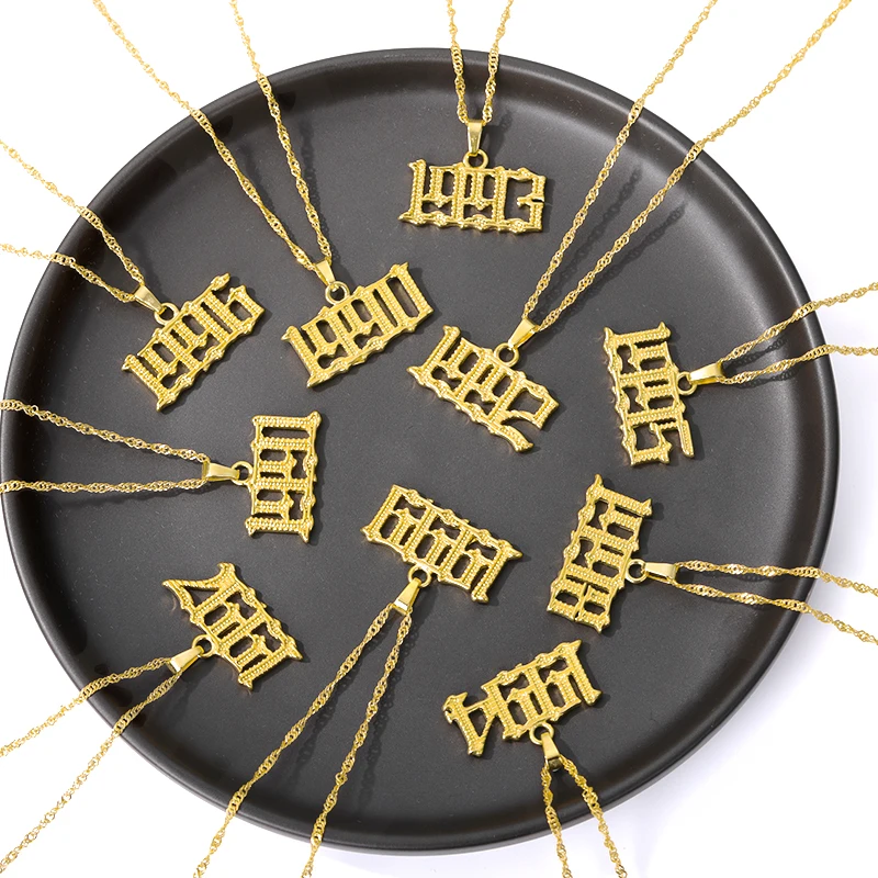 Stainless Steel Year Birth Number Pendant Necklaces For Women 1985-2020 Choker Necklace Collares Chain Gothic Jewelry Gifts
Stainless Steel Year Birth Number Pendant Necklaces For Women 1985-2020 Choker Necklace Collares Chain Gothic Jewelry Gifts