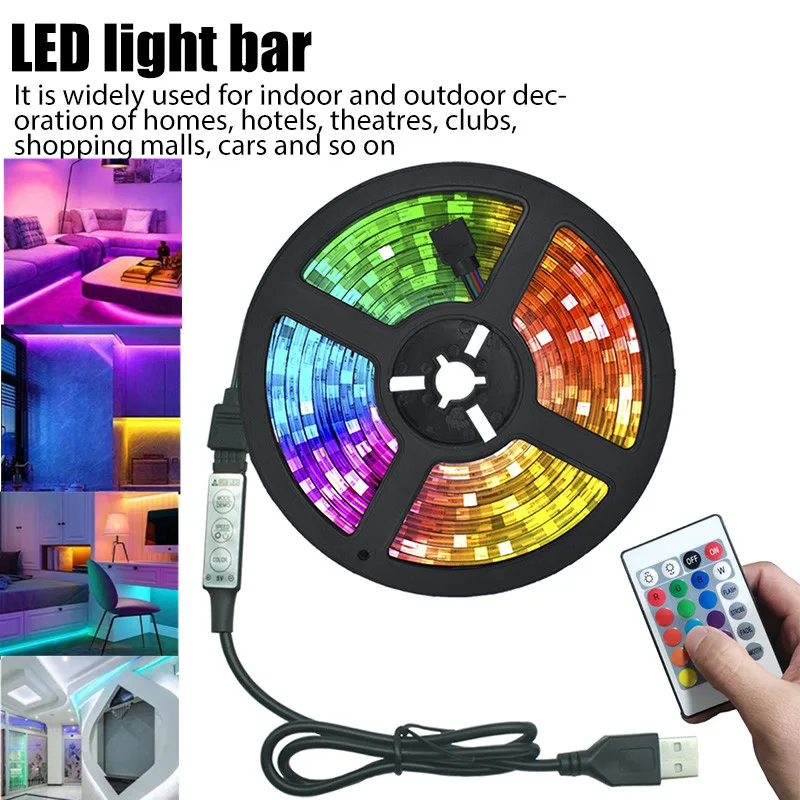 LED Lights StripS USB Infrared Control RGB 1M 2M Lamp Tape Diode TV Background Lighting Led Lights With Remote Lights
LED Lights StripS USB Infrared Control RGB 1M 2M Lamp Tape Diode TV Background Lighting Led Lights With Remote Lights