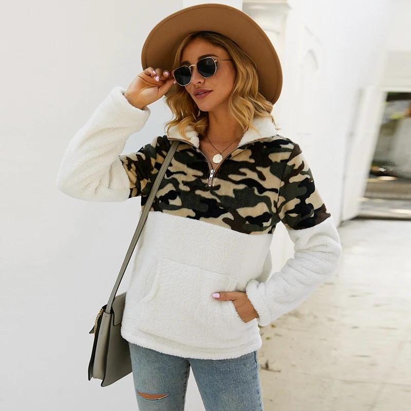 Sweatshirt Women Casual Zipper Patchwork Fleece Leopard Oversize Jacket Warm Coat Slim Outwear
Sweatshirt Women Casual Zipper Patchwork Fleece Leopard Oversize Jacket Warm Coat Slim Outwear