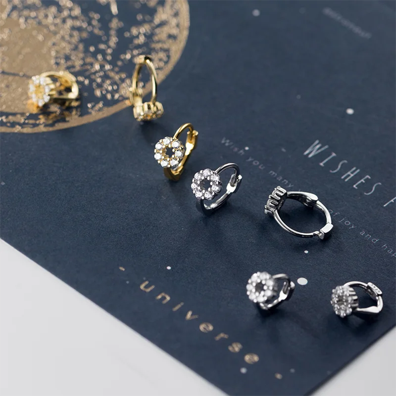 WOOZU Genuine 925 Sterling Silver Cute Hollow Round Circle Zircon Ear Buckle For Women Party Fashion Hoop Earrings Jewelry Gift
WOOZU Genuine 925 Sterling Silver Cute Hollow Round Circle Zircon Ear Buckle For Women Party Fashion Hoop Earrings Jewelry Gift