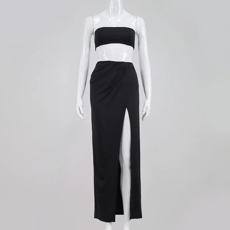 WEPBEL Women's Sexy Solid Color Slim Skirt Suit Summer High Waist Slit Irregular Skirt + Backless Strapless Short Top Suit
WEPBEL Women's Sexy Solid Color Slim Skirt Suit Summer High Waist Slit Irregular Skirt + Backless Strapless Short Top Suit