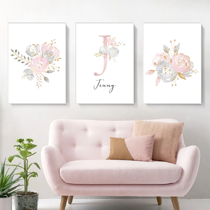 Personalized poster baby name custom canvas painting painting nursery prints pink flowers wall art pictures for girls room decor 
Personalized poster baby name custom canvas painting painting nursery prints pink flowers wall art pictures for girls room decor