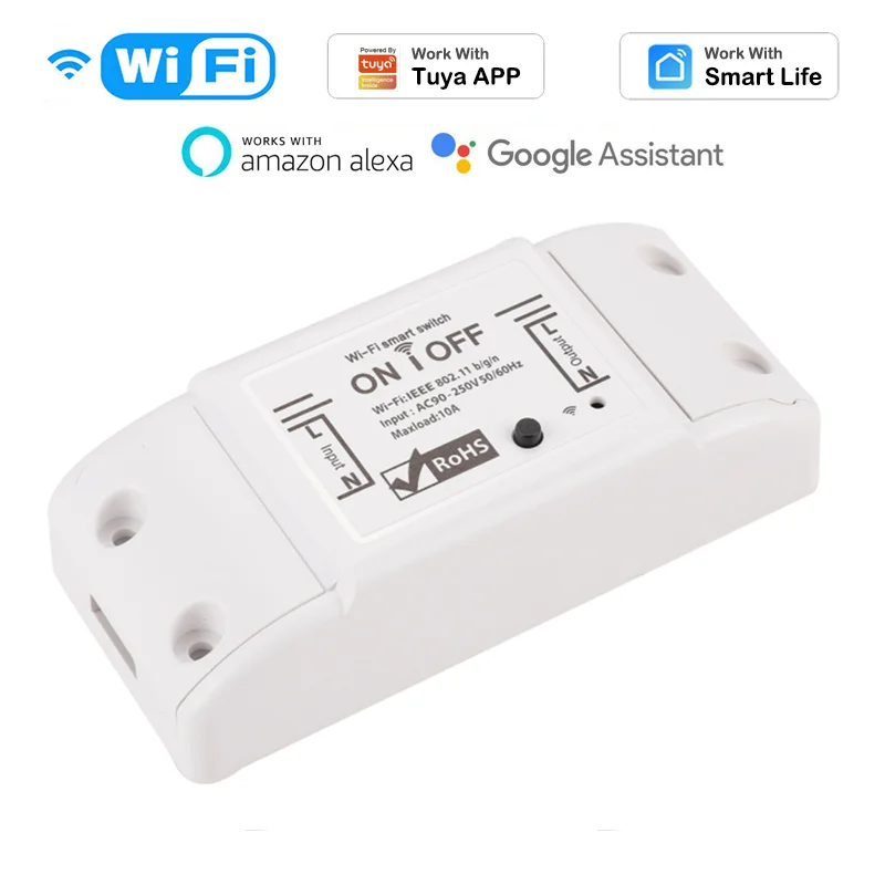 1Pcs Tuya 10A DIY WiFi Smart Light Switch For Alexa Google Home Tuya/Smart Life APP Wireless Remote Timer Function Interruptor
1Pcs Tuya 10A DIY WiFi Smart Light Switch For Alexa Google Home Tuya/Smart Life APP Wireless Remote Timer Function Interruptor
