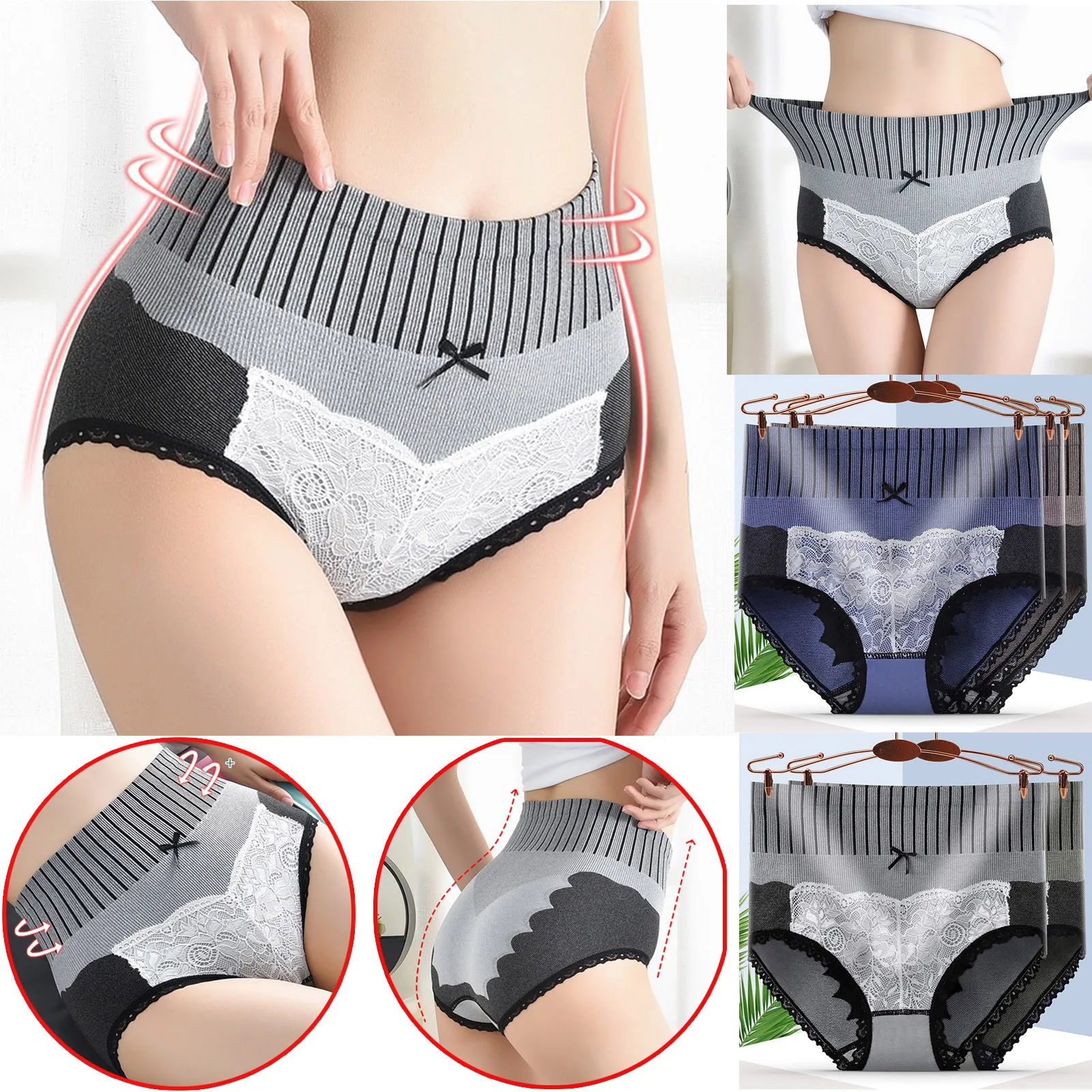 

Women Leak Proof Menstrual Period Panties Anti-Bacterial High Waisted Cotton Underwear Tummy Control Briefs Ladies Soft Pantie