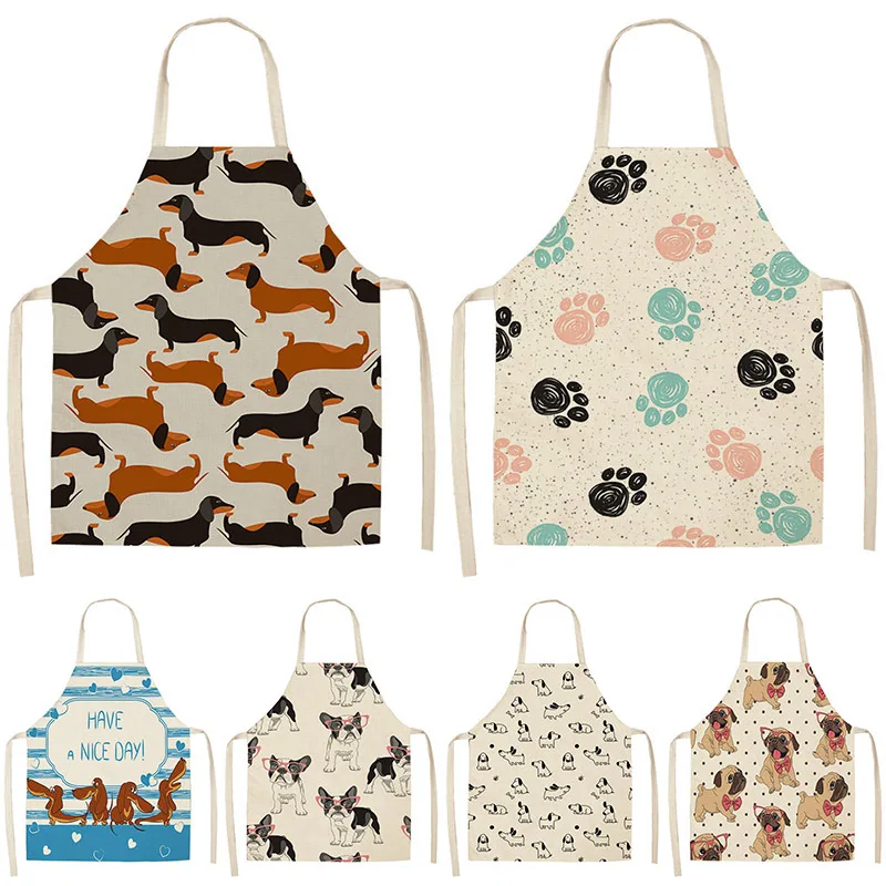 Bulldog Dachshund Pug Dog Printed Kitchen Apron for Woman Cotton Linen Bib Home Cooking Baking Cleaning Tool Baking Accessories 
Bulldog Dachshund Pug Dog Printed Kitchen Apron for Woman Cotton Linen Bib Home Cooking Baking Cleaning Tool Baking Accessories