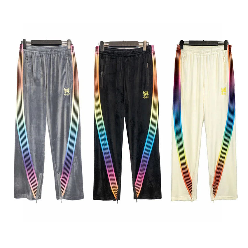 Velvet AWGE Needles Sweatpants Men Women Butterfly Embroidered Needles Drawstring Track Pants Striped Webbing Trousers
Velvet AWGE Needles Sweatpants Men Women Butterfly Embroidered Needles Drawstring Track Pants Striped Webbing Trousers