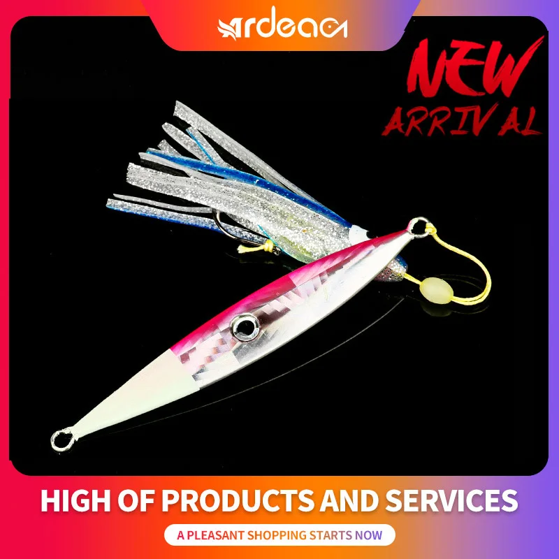 ARDEA 1Pcs 250g/300g/350g Metal sinking Slow Jig Fishing Lure Luminous rubber skirt Jiging Big Lures single hook Deep Sea Bait
ARDEA 1Pcs 250g/300g/350g Metal sinking Slow Jig Fishing Lure Luminous rubber skirt Jiging Big Lures single hook Deep Sea Bait