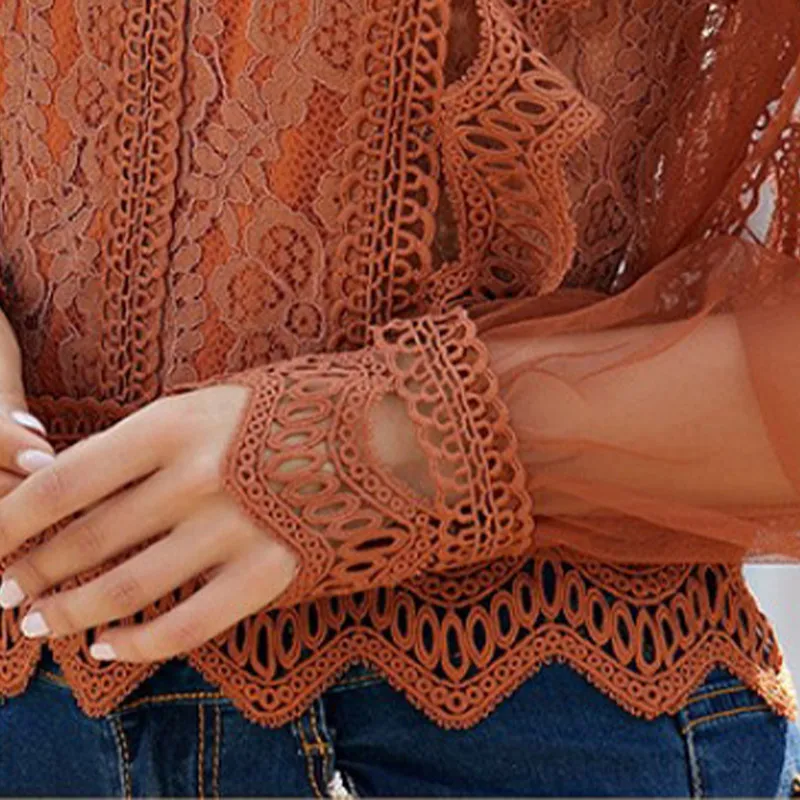 2021 Lace Patchwork Hollow Out Women's Blouse Sexy Mesh Long Sleeve O-neck White Female Blouse New Summer Fashion Ladies Top
2021 Lace Patchwork Hollow Out Women's Blouse Sexy Mesh Long Sleeve O-neck White Female Blouse New Summer Fashion Ladies Top