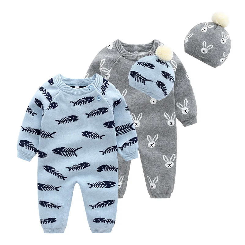 Fall/winter clothing Cute rabbit pattern double knit jumpsuit for boys and girls newborn baby jumpsuit Rompers
Fall/winter clothing Cute rabbit pattern double knit jumpsuit for boys and girls newborn baby jumpsuit Rompers