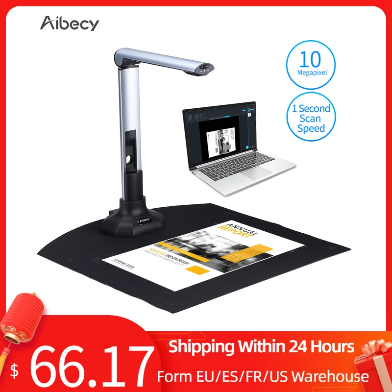 Aibecy Portable A3 Size BK52 HD 10 Mega-pixels Book & Document Camera Scanner Capture USB 2.0 High Speed Scanner with LED Light
Aibecy Portable A3 Size BK52 HD 10 Mega-pixels Book & Document Camera Scanner Capture USB 2.0 High Speed Scanner with LED Light