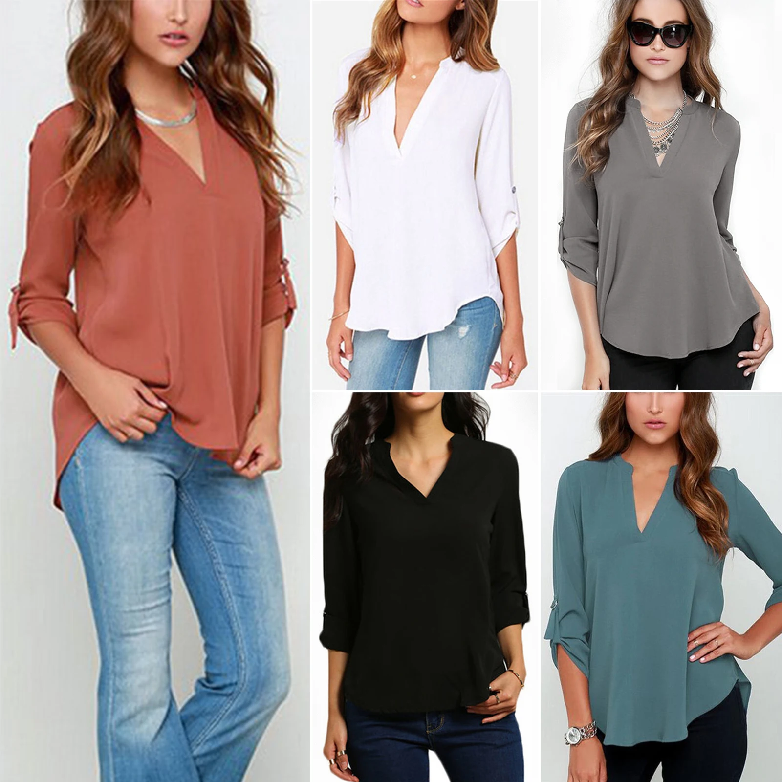 Plus Size Woman tshirts Solid V-Neck Shirts Oversized t shirt Blouse Long Sleeve Loose T-Shirts Lady Casual Work Tee Top Clothes
Plus Size Woman tshirts Solid V-Neck Shirts Oversized t shirt Blouse Long Sleeve Loose T-Shirts Lady Casual Work Tee Top Clothes