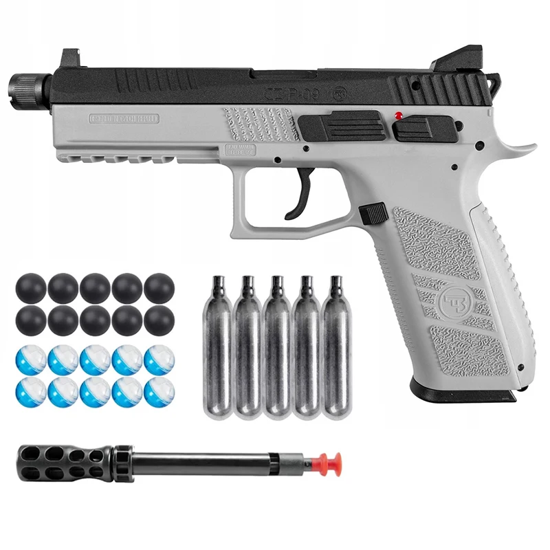 Pistolet GBB ASG CZ P-09+5x12 CO2 Tanks and 20 Pcs Solid Pinball+silencer Decorator Classic Metal Wall Sign 01
Pistolet GBB ASG CZ P-09+5x12 CO2 Tanks and 20 Pcs Solid Pinball+silencer Decorator Classic Metal Wall Sign 01