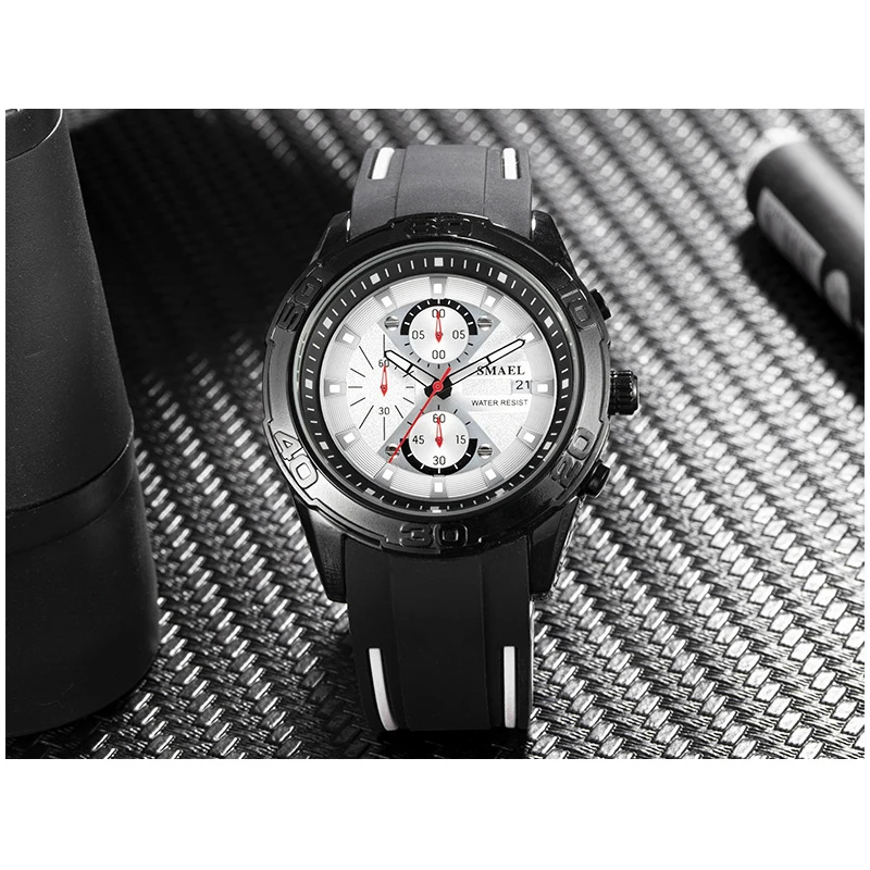 Luxury Brand Men Sport Watch Chronograph Blue Silicone Strap Quartz Watches Casual Waterproof Mens Military Wrist Watch
Luxury Brand Men Sport Watch Chronograph Blue Silicone Strap Quartz Watches Casual Waterproof Mens Military Wrist Watch