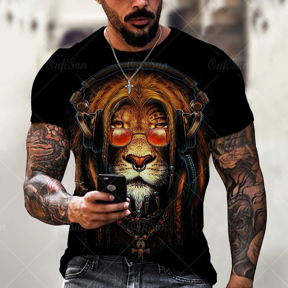 Summer Autumn Fashion Men's Printing Anime Cartoon Animal Eagle Lion Pattern T-shirt Street Trend Casual Oversized Tops Tees
Summer Autumn Fashion Men's Printing Anime Cartoon Animal Eagle Lion Pattern T-shirt Street Trend Casual Oversized Tops Tees