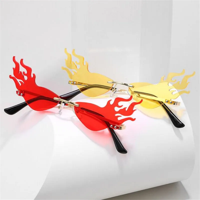 Lantzena винтажные огненные солнечные очки Роскошные необычные Винтажные