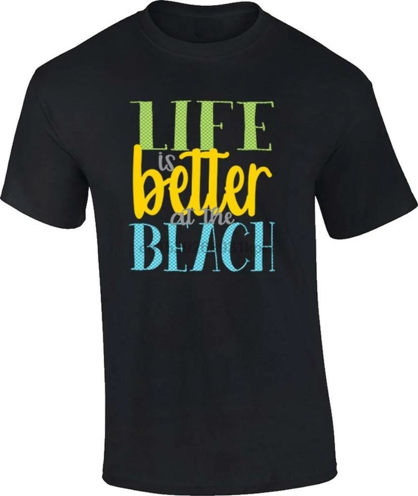 Футболка для летнего отпуска с надписью Life Is Better At The Beach|Мужские футболки| |