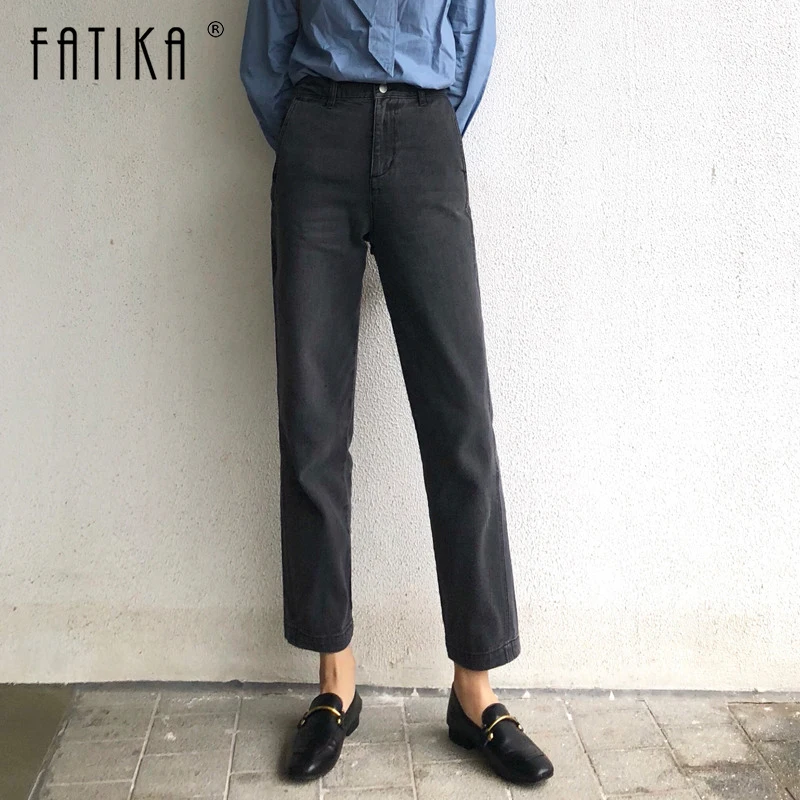 Fatika 2020 Women Mom Jeans Zipper Straight Boyfriends Korean Style High Waist Ankle-Length Trousers Vintage Denim Pants
Fatika 2020 Women Mom Jeans Zipper Straight Boyfriends Korean Style High Waist Ankle-Length Trousers Vintage Denim Pants