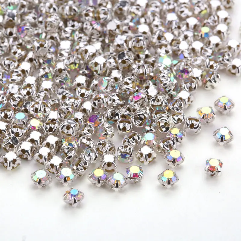 4mm Silver Claw Base glass Crystal Glitter Rhinestone Sew On stones DIY Garments Clear Crystal AB beads SS16 1440pcs
4mm Silver Claw Base glass Crystal Glitter Rhinestone Sew On stones DIY Garments Clear Crystal AB beads SS16 1440pcs