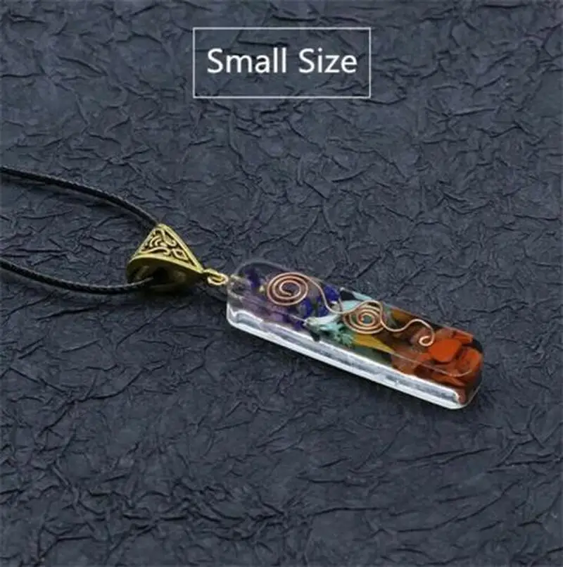 Retro Reiki Healing Colorful Chips Stone Natural Chakra Orgone Energy Pendant Necklace Pendulum Amulet Orgonite Crystal Necklace
Retro Reiki Healing Colorful Chips Stone Natural Chakra Orgone Energy Pendant Necklace Pendulum Amulet Orgonite Crystal Necklace