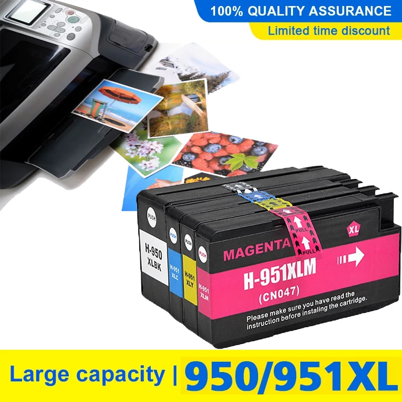 4PK For HP 950 951 XL Ink Cartridge For HP Officejet Pro 8100 8600 8610 8615 8620 8625 8630 251dw 276dw Printer With Chip
4PK For HP 950 951 XL Ink Cartridge For HP Officejet Pro 8100 8600 8610 8615 8620 8625 8630 251dw 276dw Printer With Chip