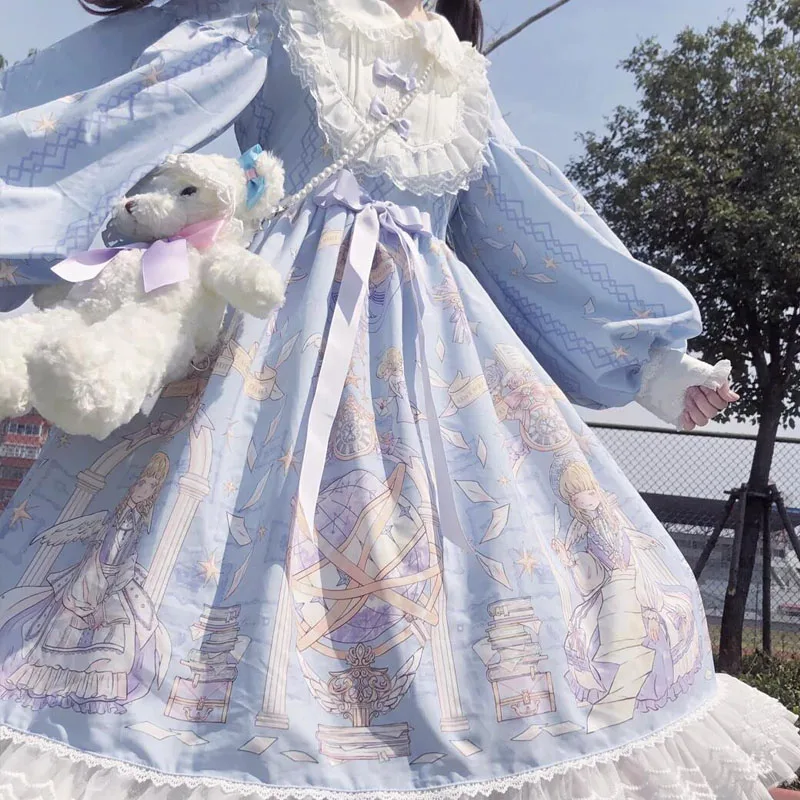 Japanese Sweet Kawaii Lolita Dress For Soft Girl Cute Gothic Robe Renaissance Vestidos Female Autumn New Lace Ruffles Maid Dress
Japanese Sweet Kawaii Lolita Dress For Soft Girl Cute Gothic Robe Renaissance Vestidos Female Autumn New Lace Ruffles Maid Dress