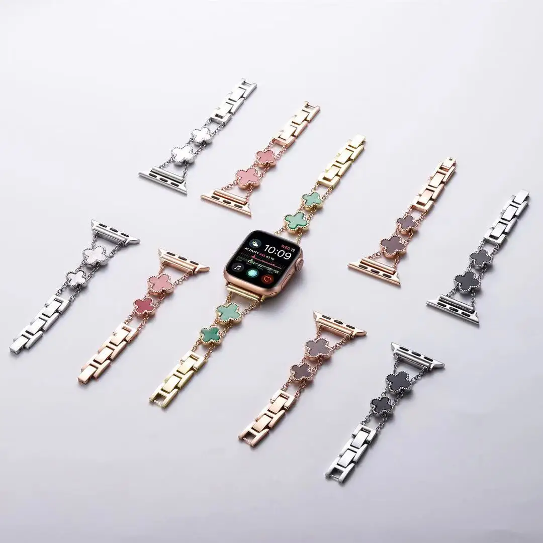 Ремешок металлический для Apple Watch 6 5 4 SE Band 40 мм 44 мм, роскошный сменный Браслет с четырехлистным клевером для Iwatch 3 38 мм 42 мм
Ремешок металлический для Apple Watch 6 5 4 SE Band 40 мм 44 мм, роскошный сменный Браслет с четырехлистным клевером для Iwatch 3 38 мм 42 мм